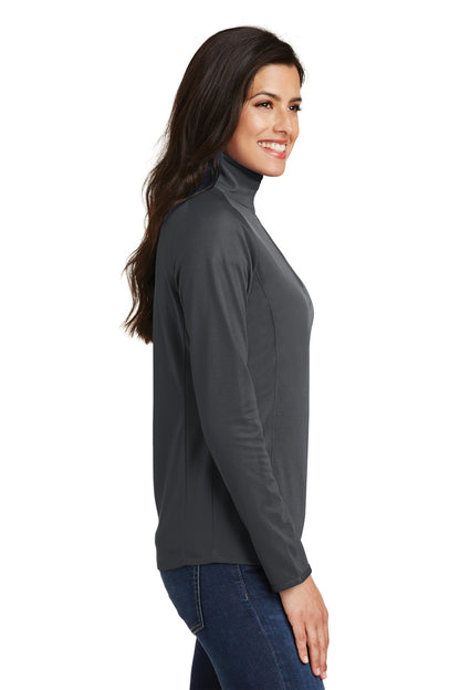 Battleship Gry Port Authority Women's Pinpoint Mesh 1/2-Zip . L806 plain