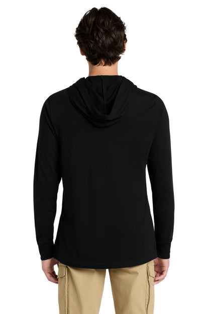 Black BELLA+CANVAS Unisex Jersey Long Sleeve Hoodie. BC3512