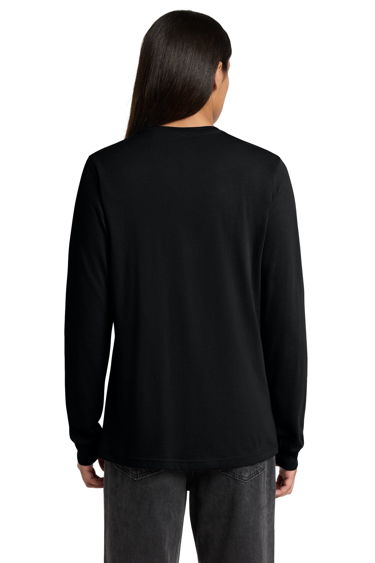 Black BELLA+CANVAS Unisex Jersey Long Sleeve Tee. BC3501 plain