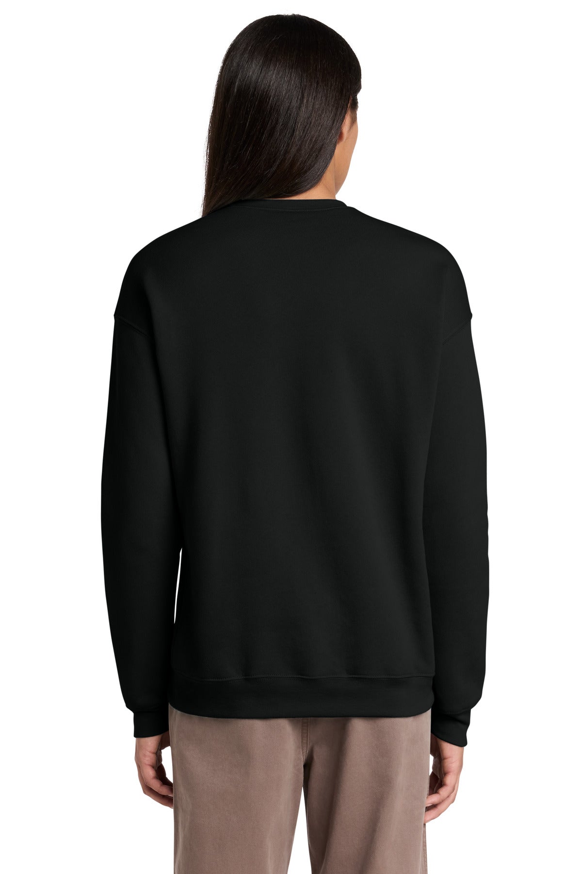 Black BELLA+CANVAS Unisex Sponge Fleece Drop Shoulder Sweatshirt. BC3945 plain