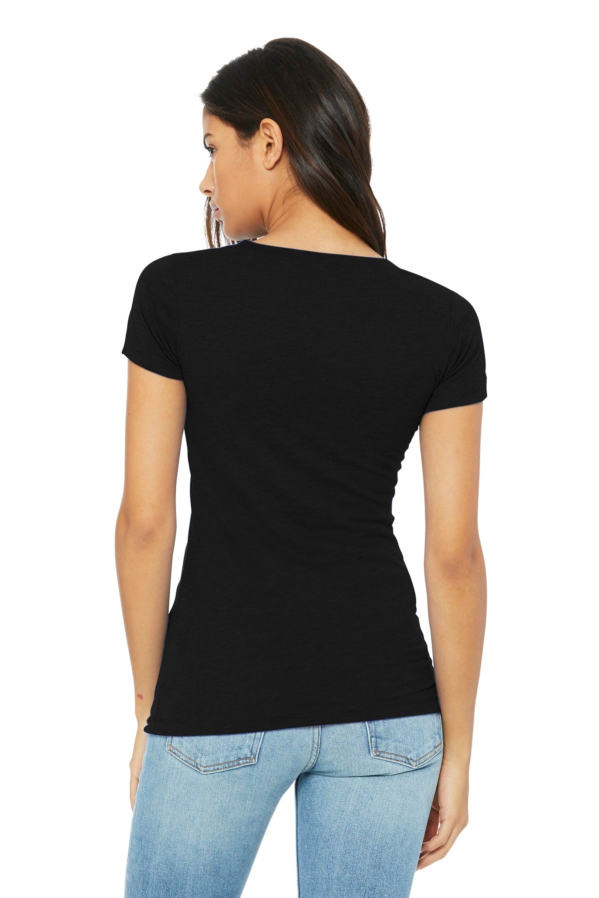 Black BELLA+CANVAS Women's Slim Fit Tee. BC6004 plain