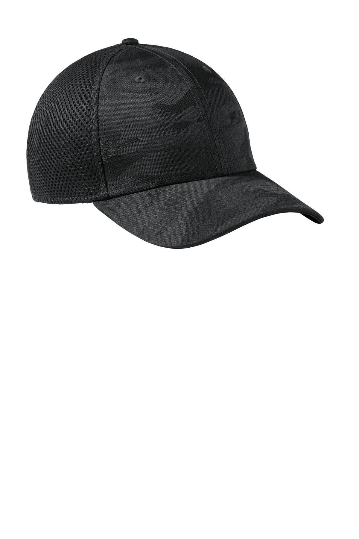 Black Camo New Era Tonal Camo Stretch Tech Mesh Cap NE1091 plain
