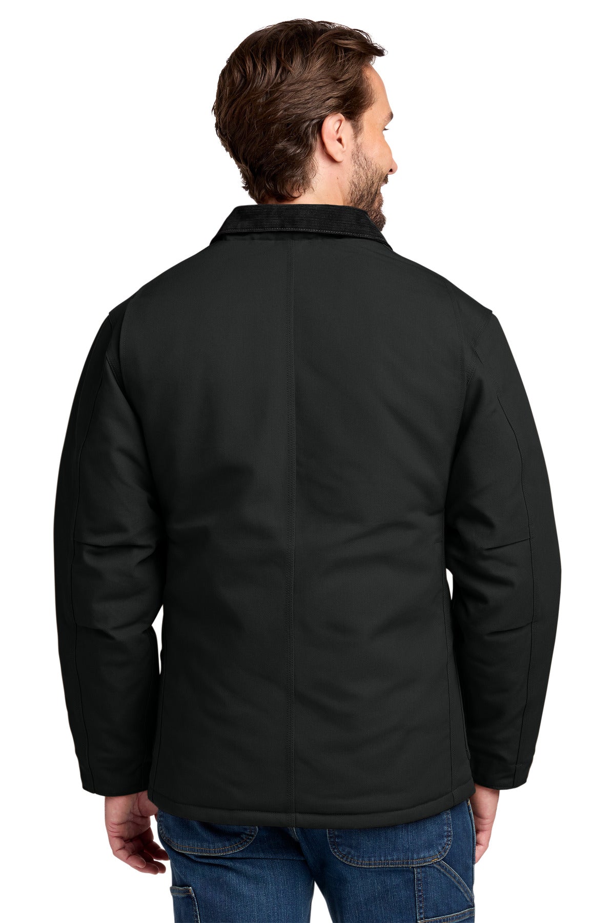 Black Carhartt Duck Traditional Coat. CT106674 plain