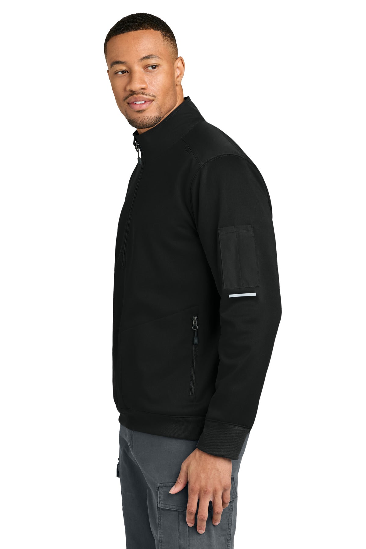 Black Carhartt FLD & RSCU 1/2-Zip Mid-Layer CTC86912 plain