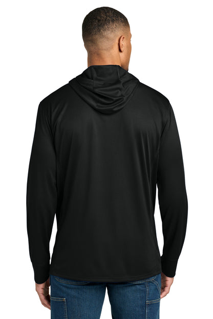 Black Carhartt Force Sun Defender Long Sleeve Hooded T-Shirt CT106923 plain