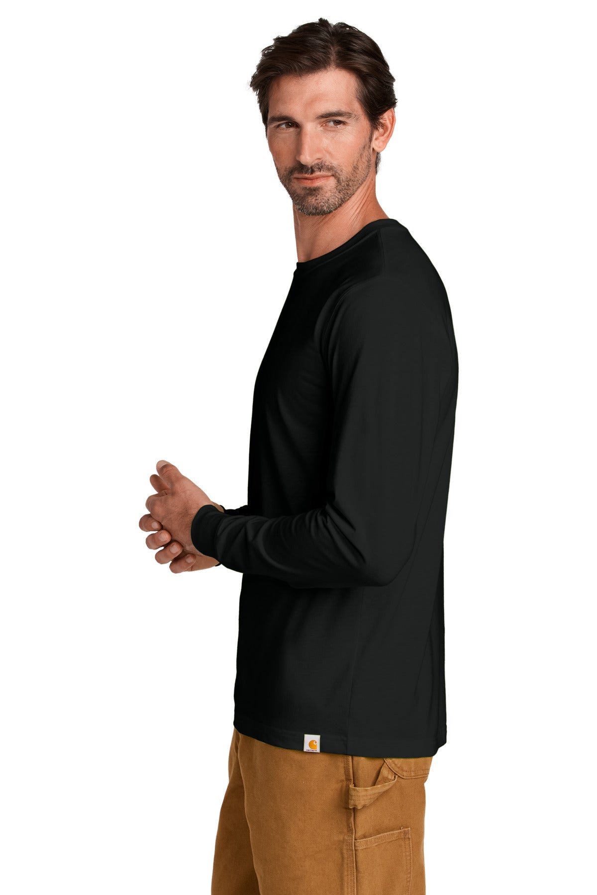 Black Carhartt Long Sleeve T-Shirt CT106921 plain