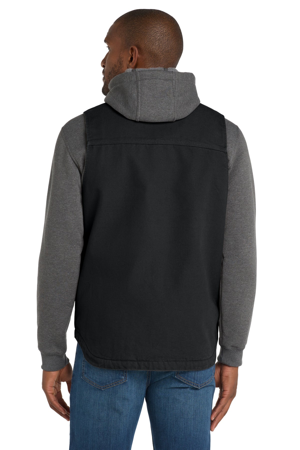 Black Carhartt Sherpa-Lined Mock Neck Vest CT104277 plain