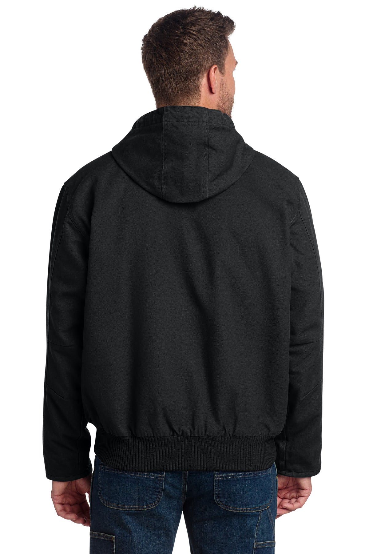 Black Carhartt Tall Washed Duck Active Jac. CTT104050 plain