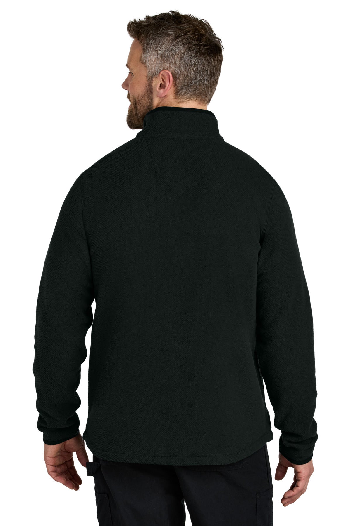 Black Carhartt Textured 1/2-Zip Fleece Jacket CT106417 plain