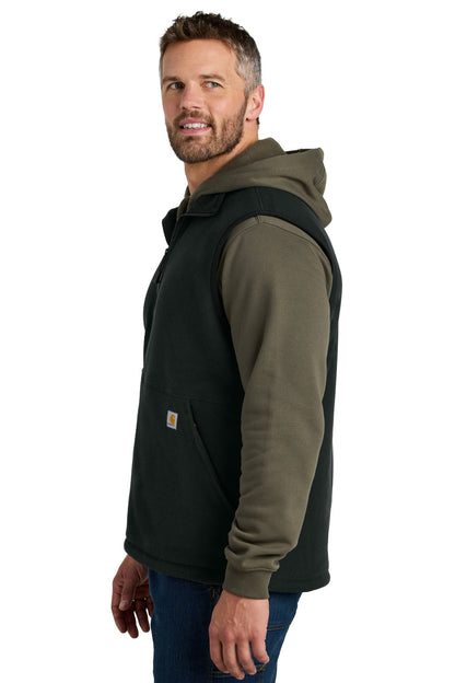 Black Carhartt Textured Fleece Vest CT106418 plain