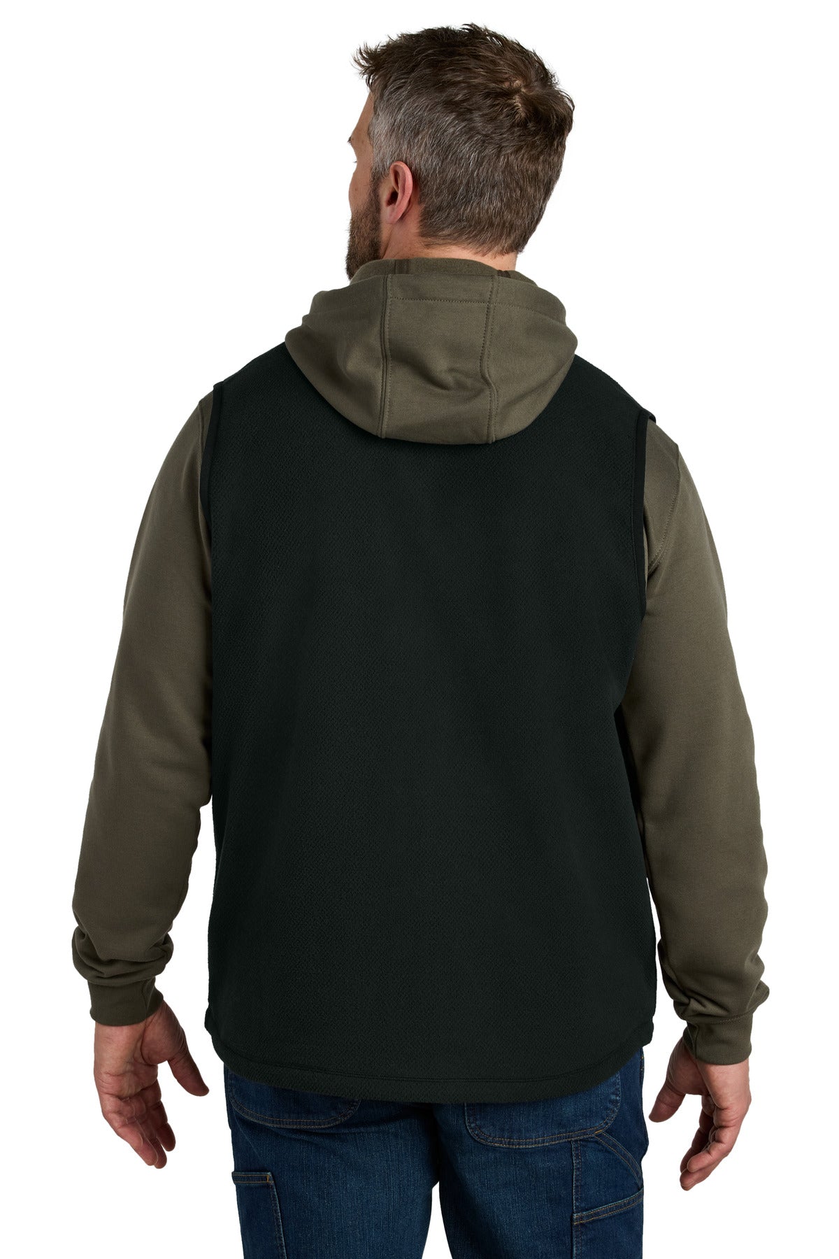 Black Carhartt Textured Fleece Vest CT106418 plain