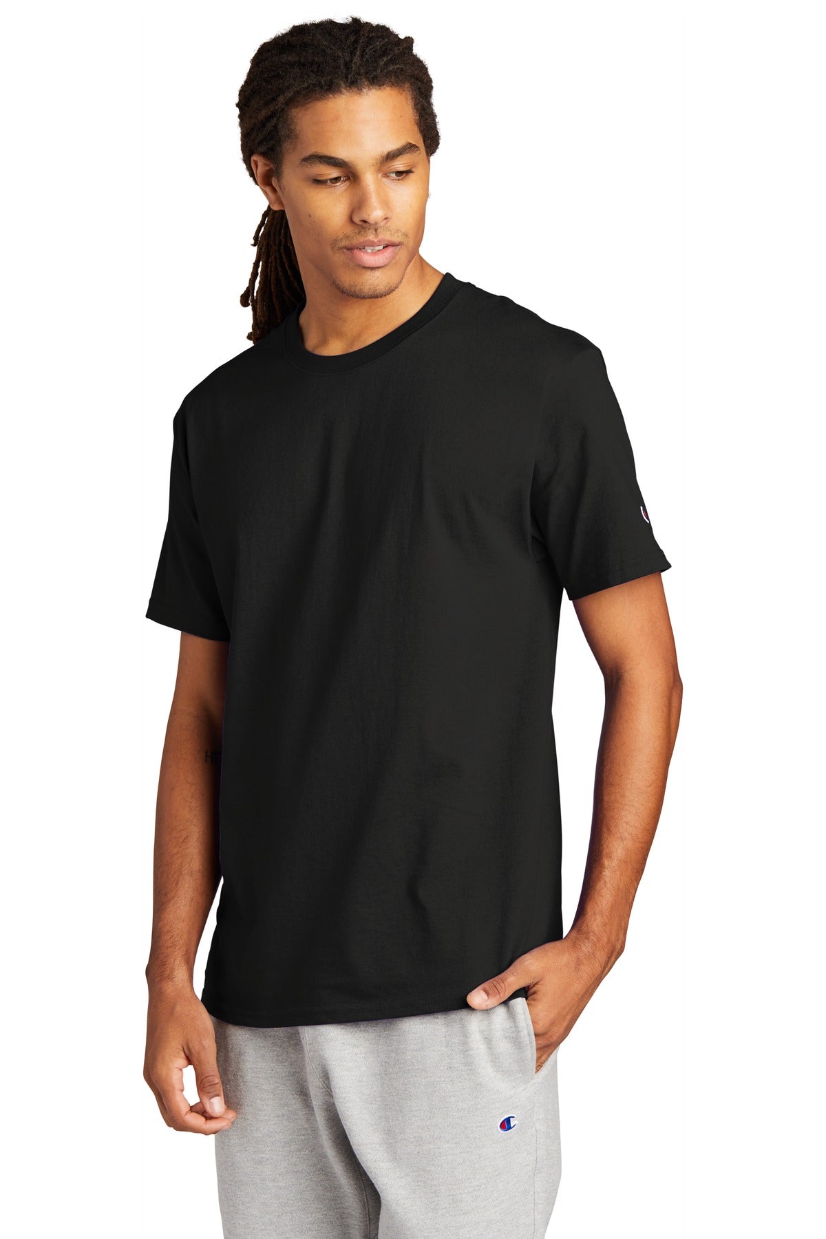 Black Champion Heritage 6-Oz. Jersey Tee T425 plain