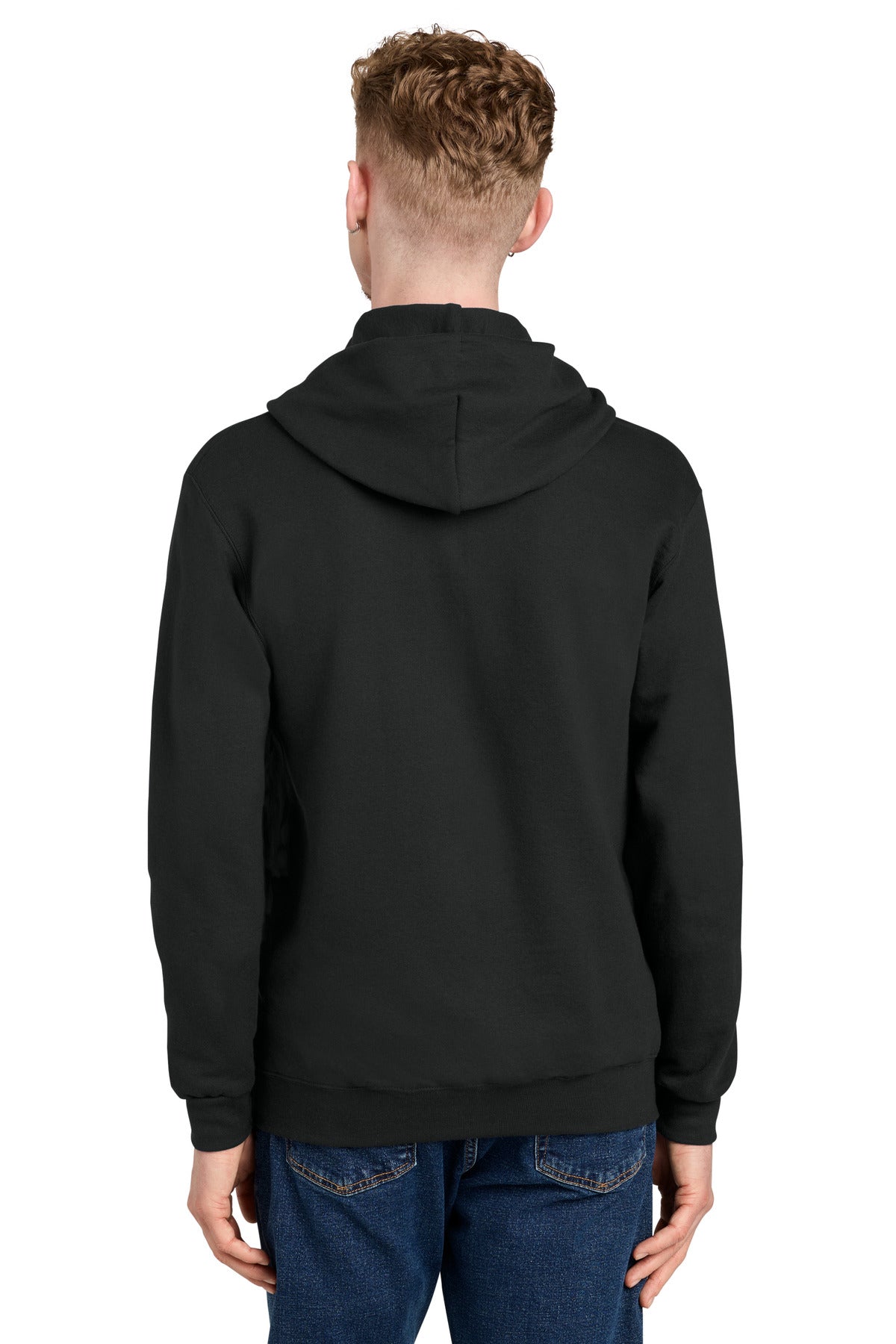 Black Champion Powerblend Full-Zip Hoodie. S800 plain