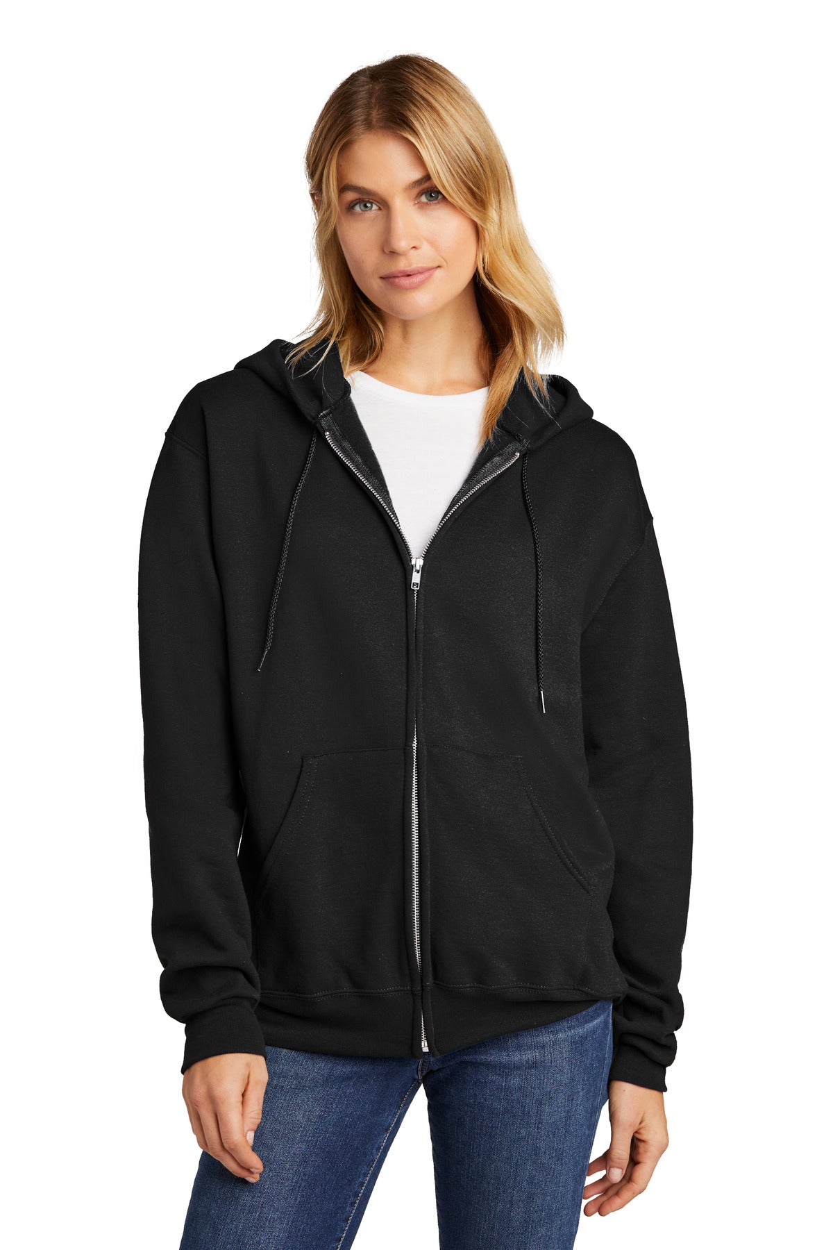 Black Champion Powerblend Full-Zip Hoodie. S800