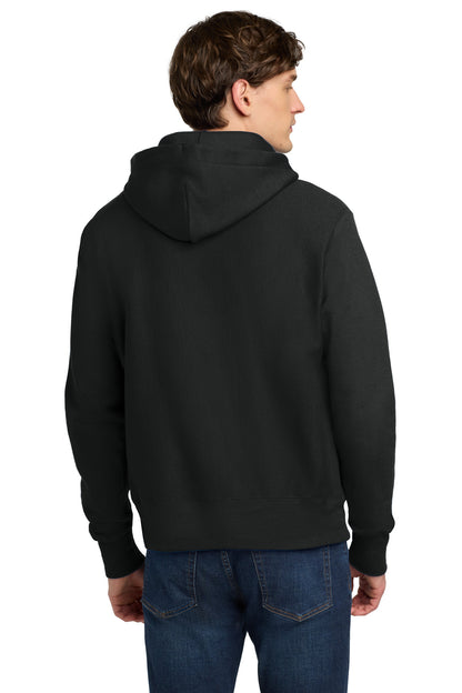 Black Champion Reverse Weave Hooded Sweatshirt S101