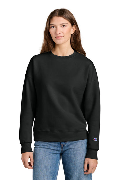 Black Champion Women's Powerblend Crewneck Sweatshirt SL650 plain