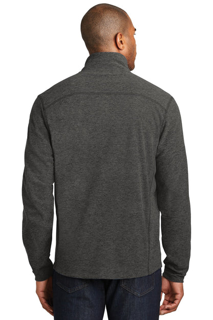Black Char Hea Port Authority Heather Microfleece Full-Zip Jacket. F235 plain