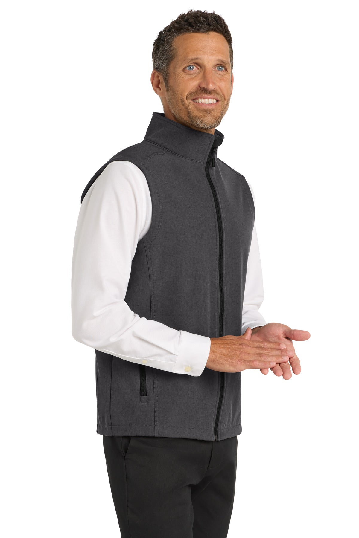 Black Char Hth Port Authority Core Soft Shell Vest. J325 plain