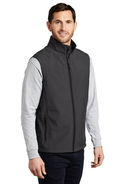 Black Char Hth Port Authority Core Soft Shell Vest. J325 plain