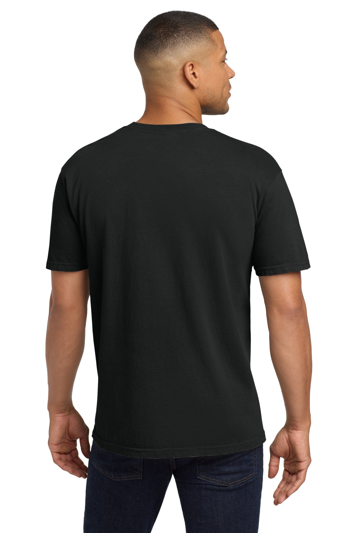 Black COMFORT COLORS Heavyweight Ring Spun Pocket Tee. 6030 plain