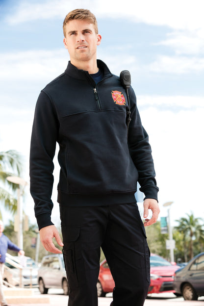 Black CornerStone 1/2-Zip Job Shirt. CS626 plain