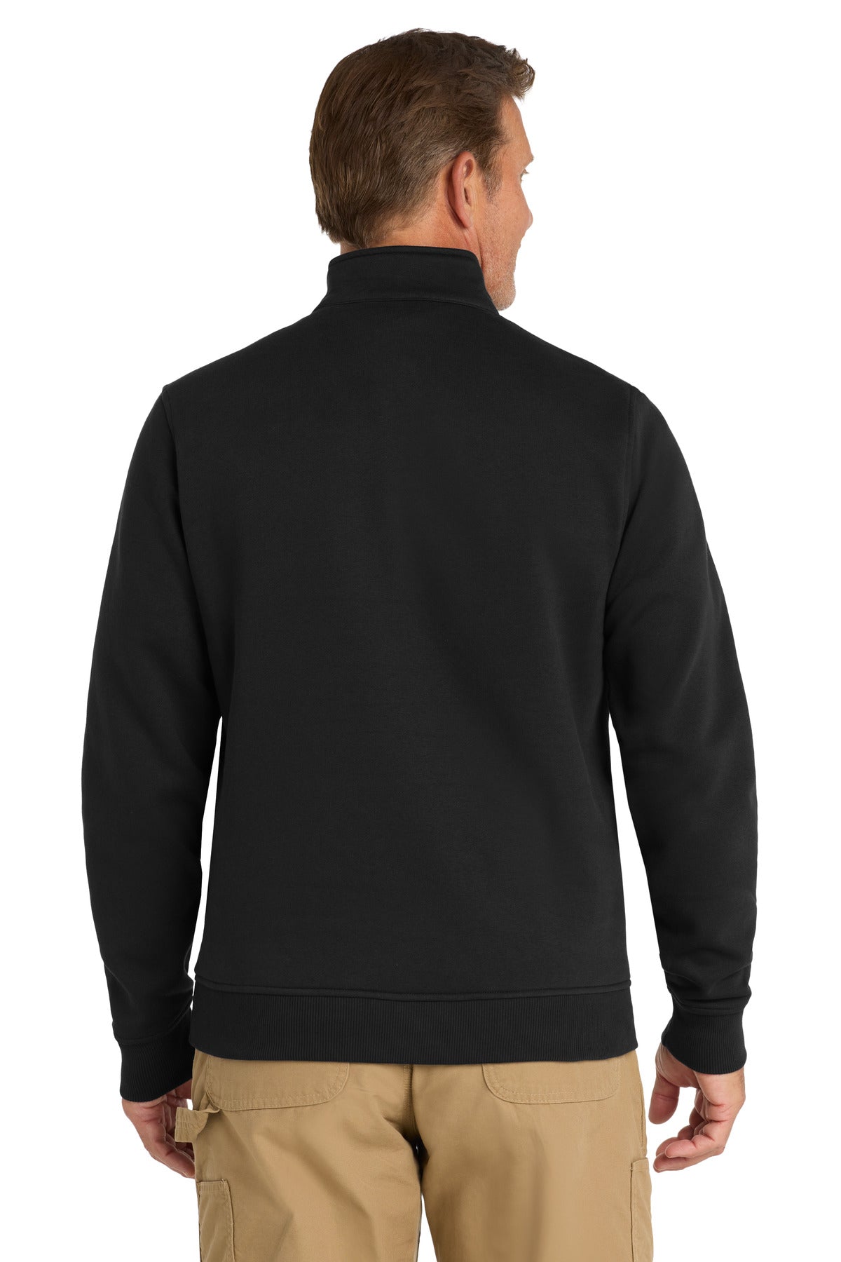 Black CornerStone 1/2-Zip Job Shirt. CS626 plain