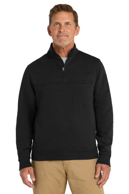 Black CornerStone 1/2-Zip Job Shirt. CS626 plain