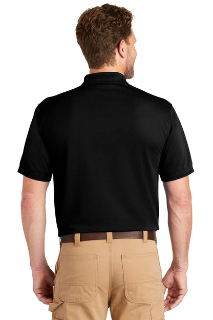 Black CornerStone Industrial Snag-Proof Pique Pocket Polo. CS4020P plain