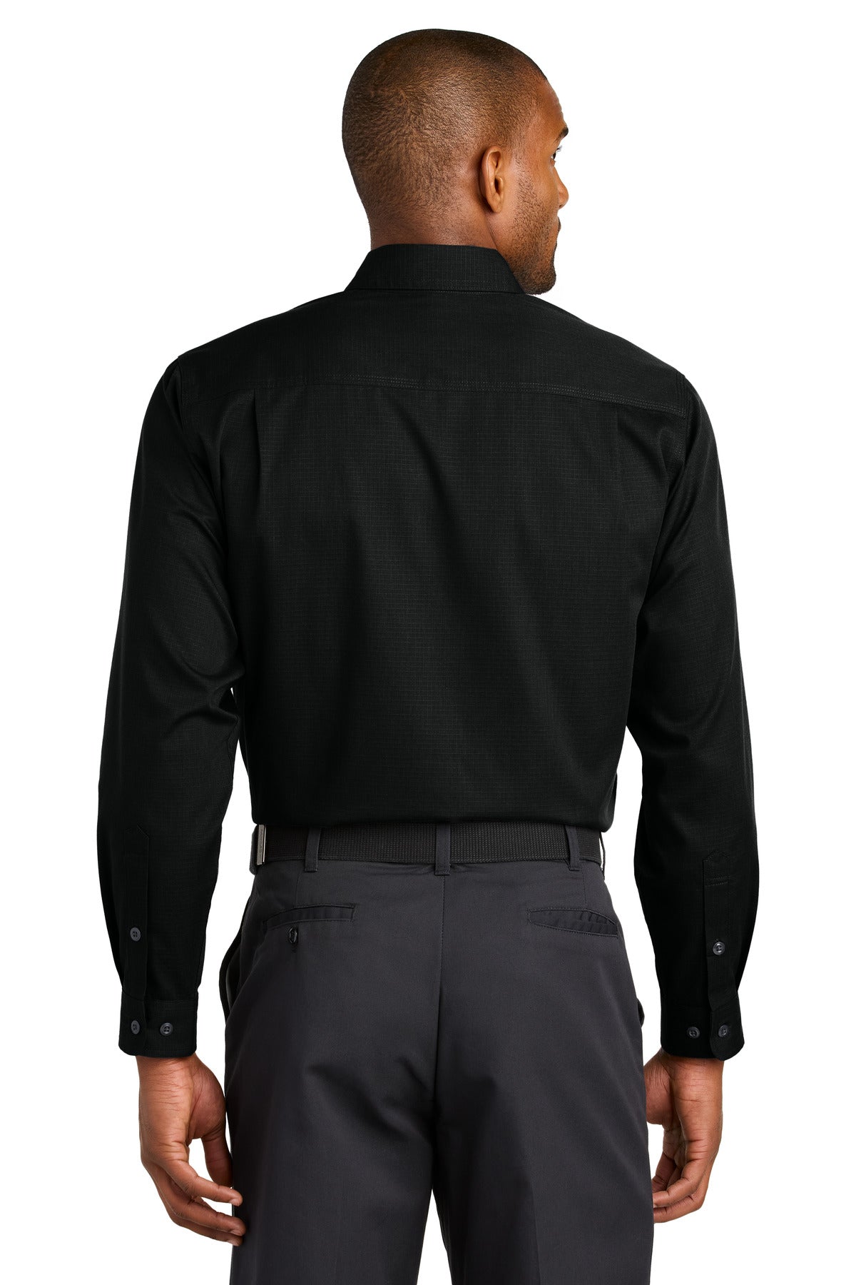 Black CornerStone Long Sleeve Select Ripstop Shirt CSW174 plain