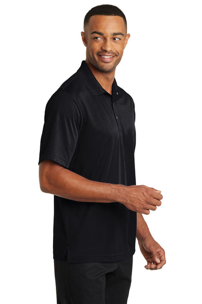 Black CornerStone Micropique Gripper Polo. CS421 plain