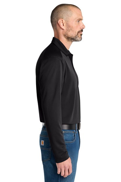 Black CornerStone Select Lightweight Snag-Proof Long Sleeve Polo CS418LS plain