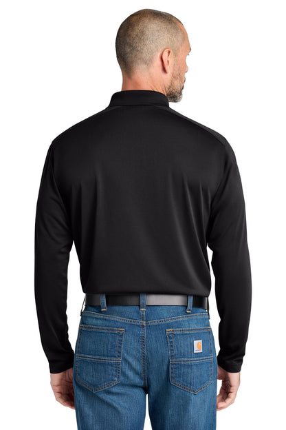 Black CornerStone Select Lightweight Snag-Proof Long Sleeve Polo CS418LS plain