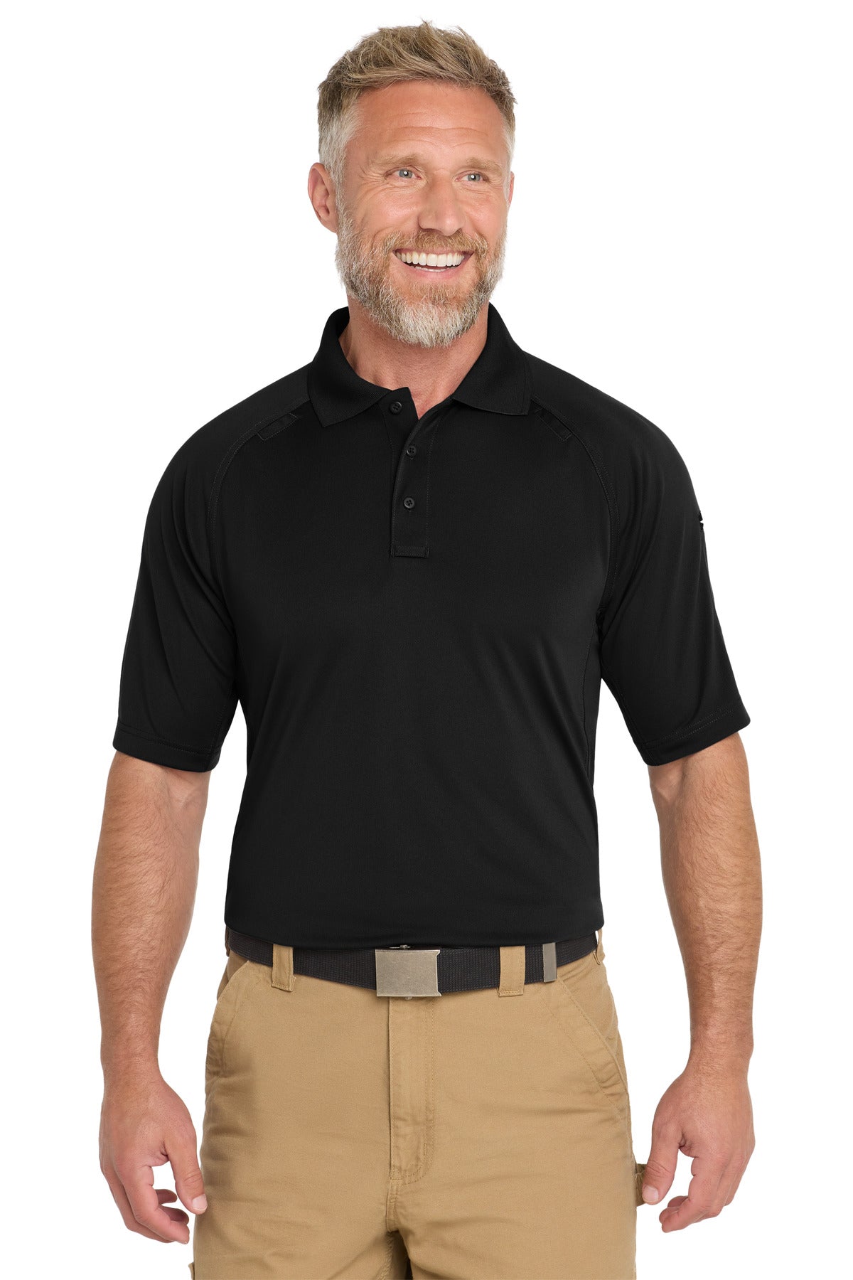 Black CornerStone Select Lightweight Snag-Proof Tactical Polo. CS420 plain