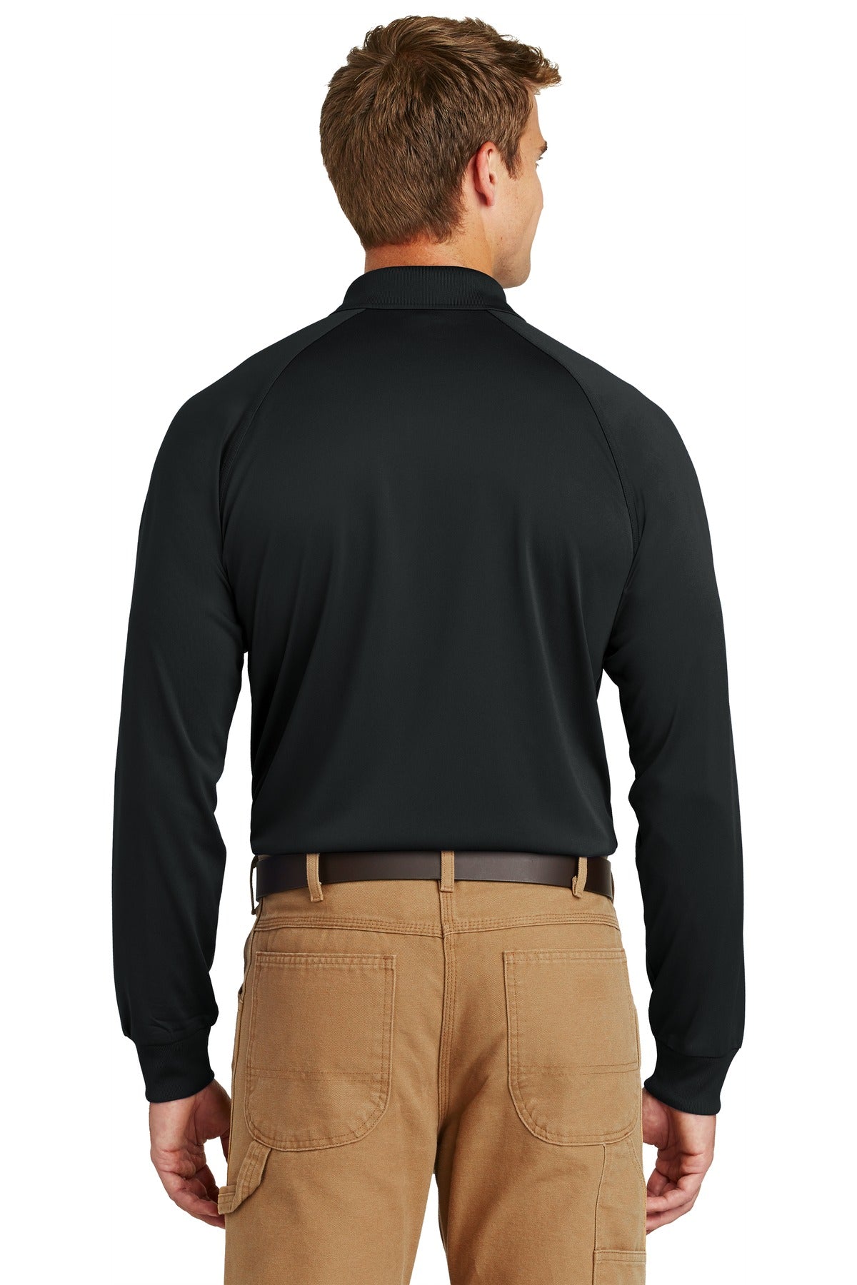 Black CornerStone - Select Long Sleeve Snag-Proof Tactical Polo. CS410LS plain