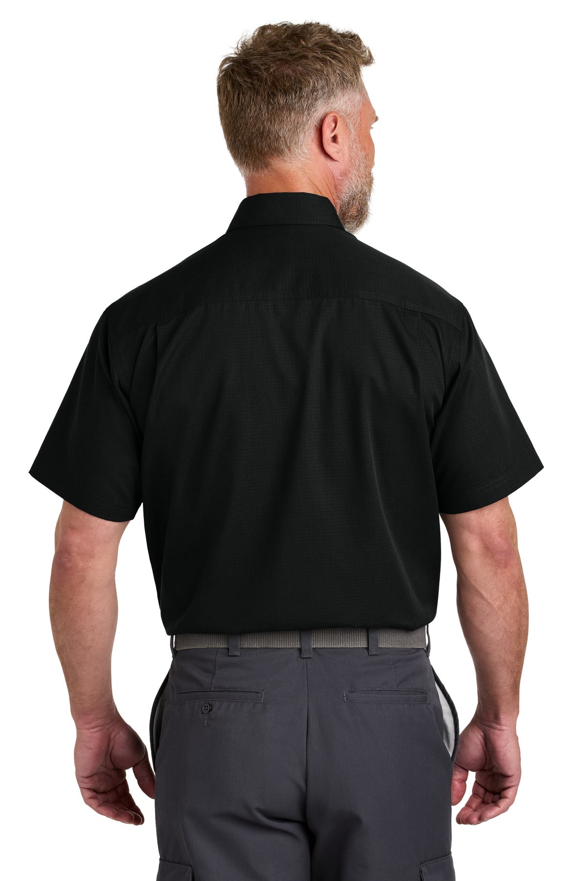 Black CornerStone Short Sleeve Select Ripstop Shirt CSW175 plain