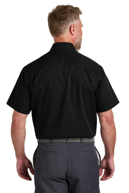 Black CornerStone Short Sleeve Select Ripstop Shirt CSW175 plain