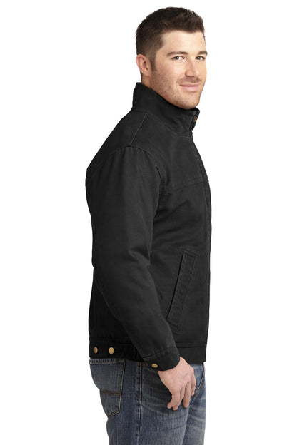 Black CornerStone Washed Duck Cloth Flannel-Lined Work Jacket. CSJ40 plain