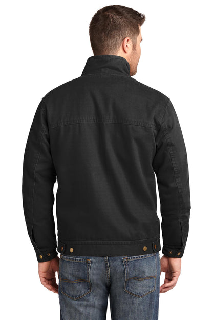 Black CornerStone Washed Duck Cloth Flannel-Lined Work Jacket. CSJ40 plain
