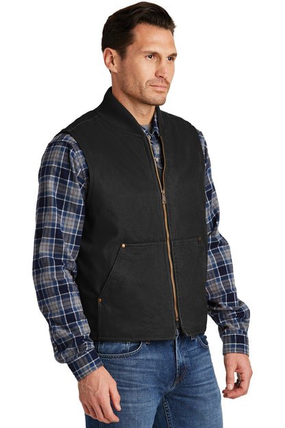 Black CornerStone Washed Duck Cloth Vest. CSV40 plain