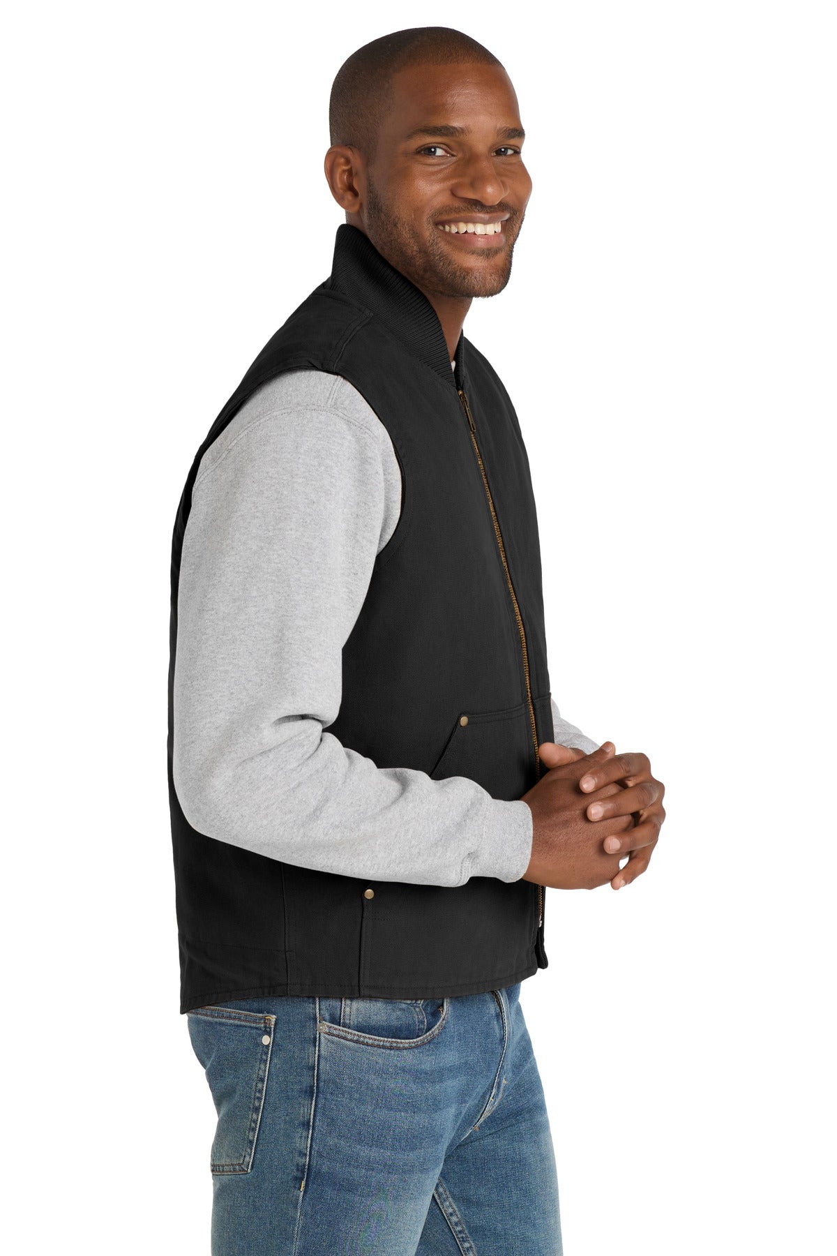 Black CornerStone Washed Duck Cloth Vest. CSV40 plain