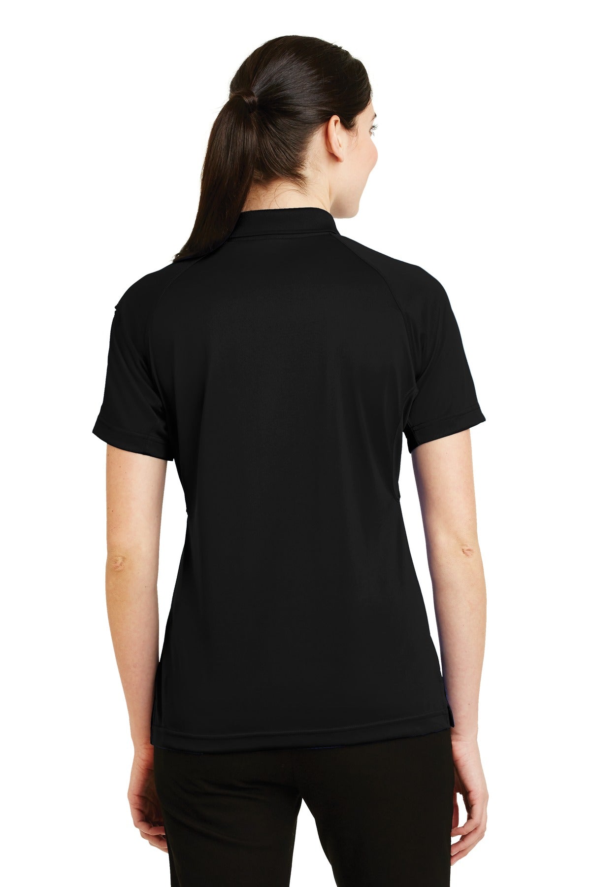 Black CornerStone Women's Select Snag-Proof Tactical Polo. CS411 plain