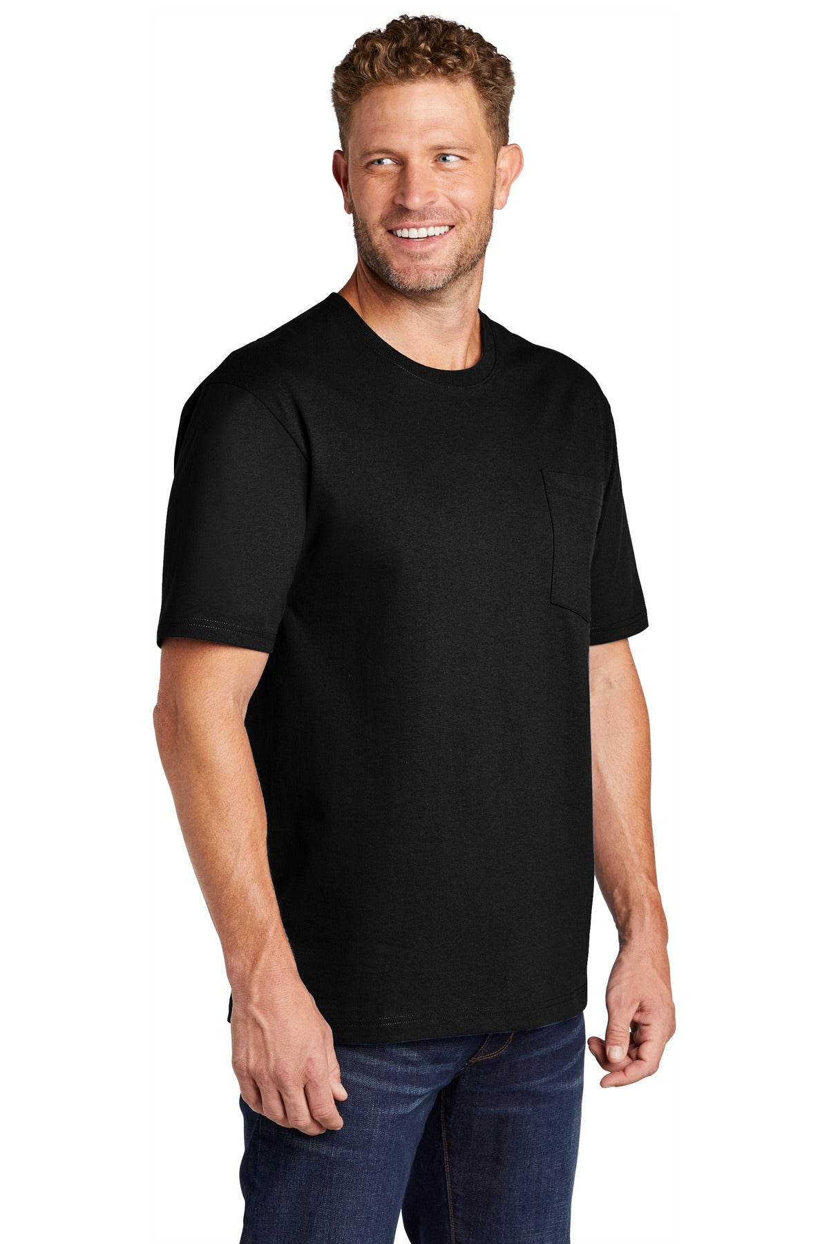Black CornerStone Workwear Pocket Tee CS430 plain
