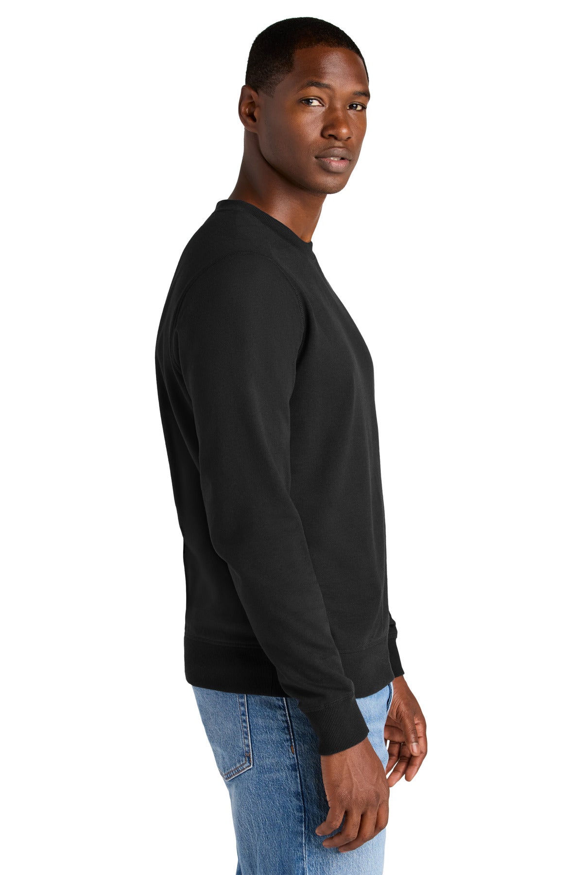 Black District Re-Fleece Crew DT8104 plain