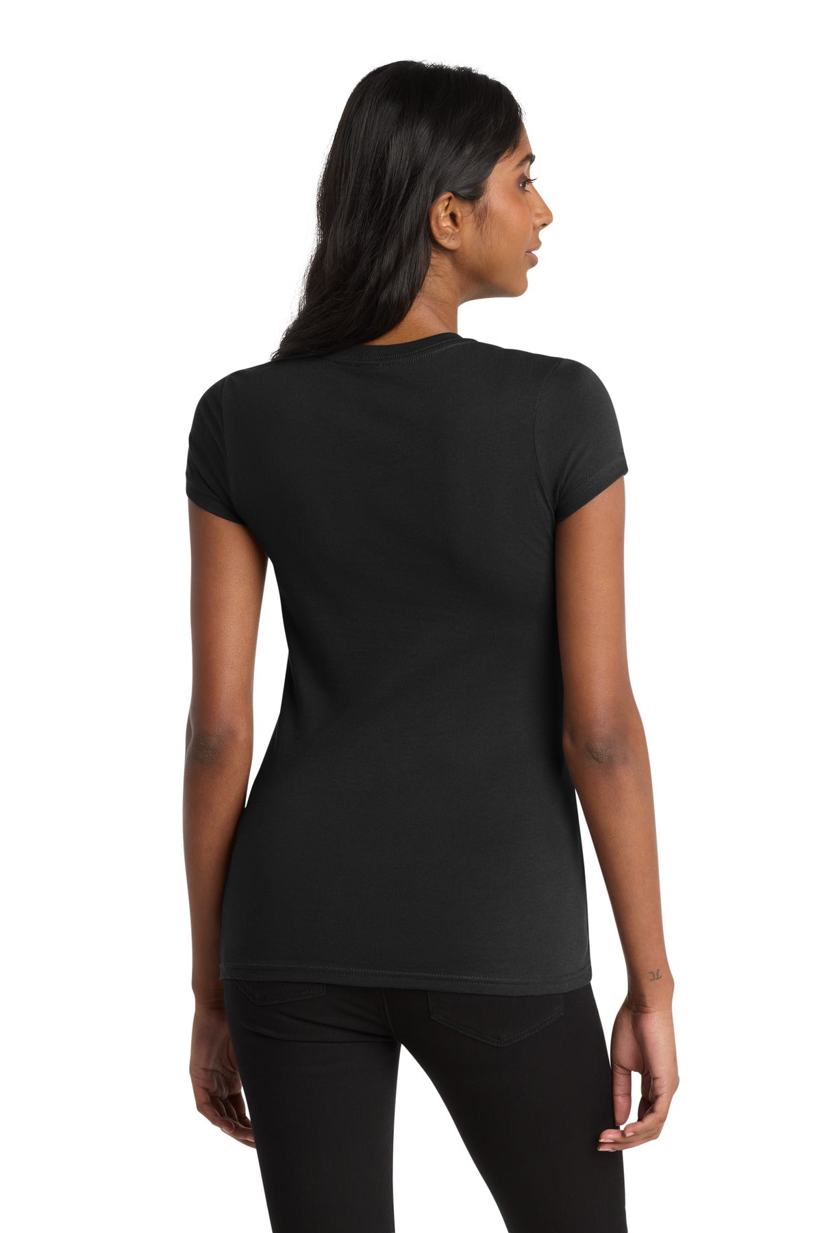 Black District Women's Fitted Very Important Tee . DT6001 plain
