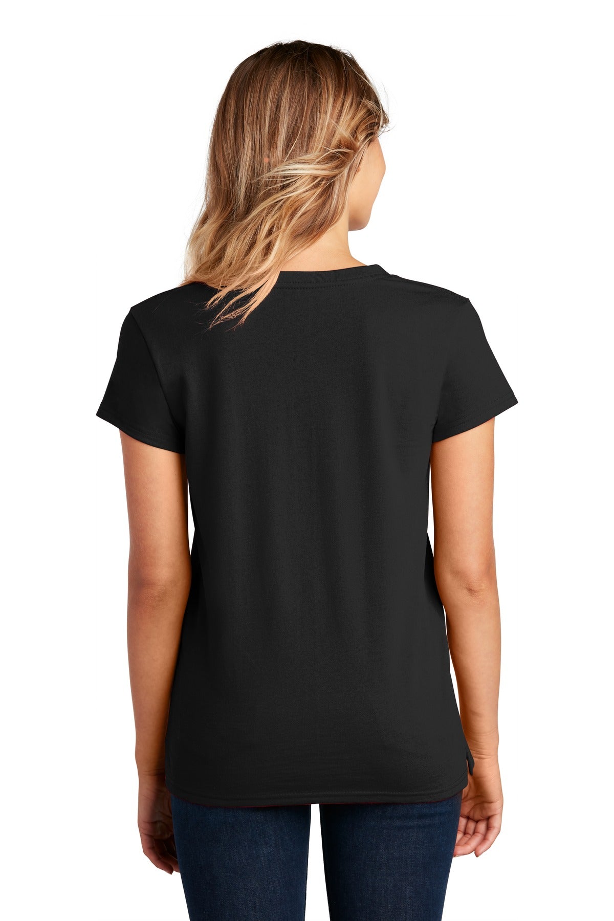 Black District Women's Re-Tee V-Neck DT8001 plain