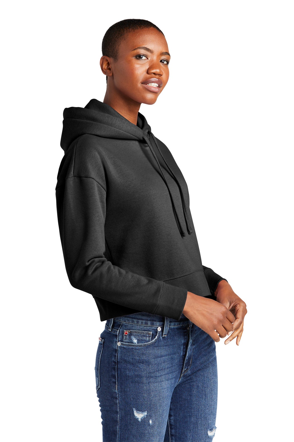 Black District Women's V.I.T. Fleece Hoodie DT6101 plain