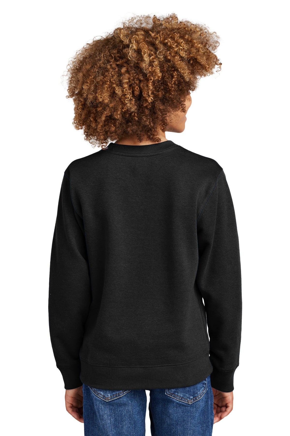 Black District Youth V.I.T. Fleece Crew DT6104Y plain