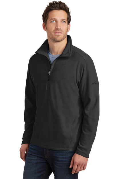 Black Eddie Bauer 1/2-Zip Microfleece Jacket. EB226 plain
