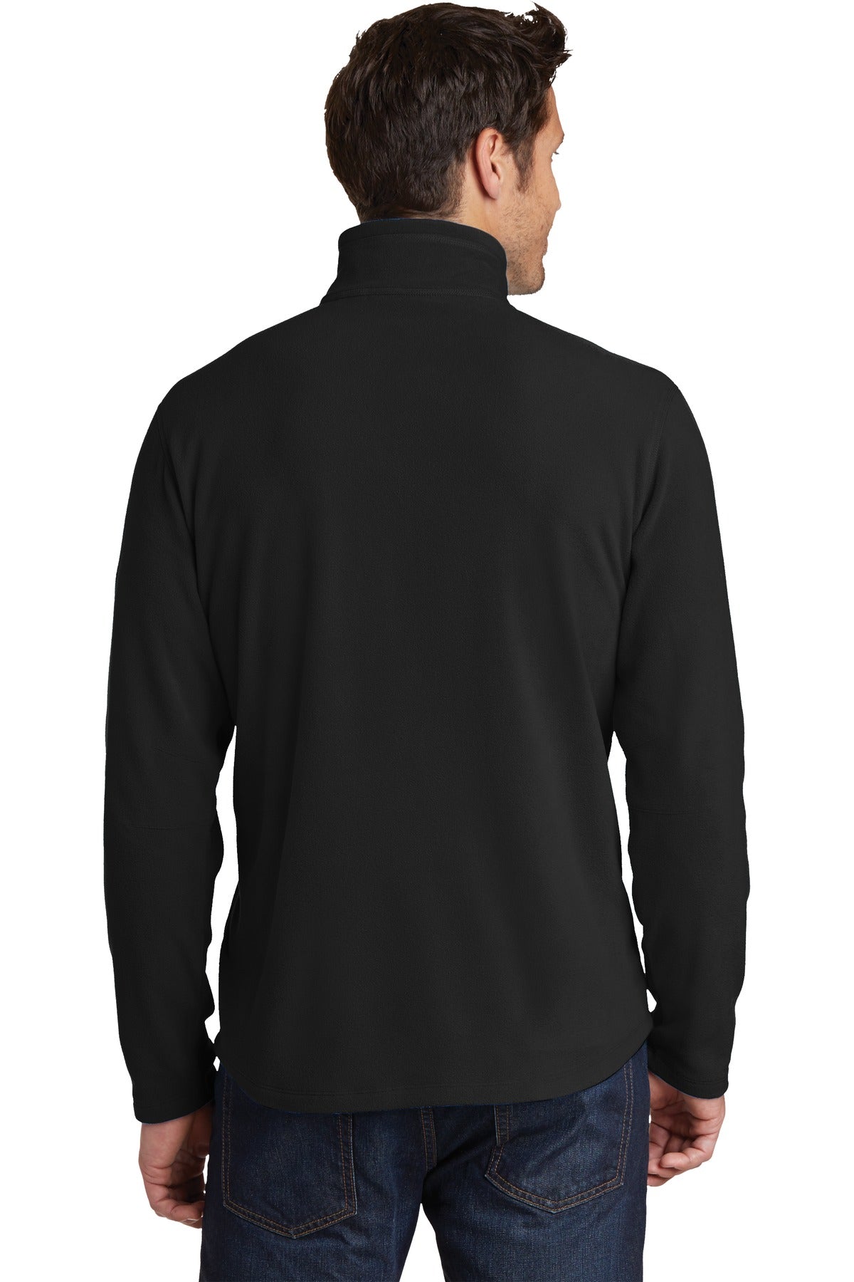Black Eddie Bauer 1/2-Zip Microfleece Jacket. EB226 plain