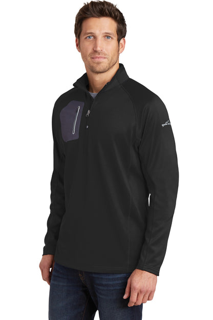 Black Eddie Bauer 1/2-Zip Performance Fleece. EB234 plain